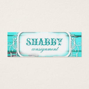 GC Shabby Vintage Aqua Holz-Preisschild