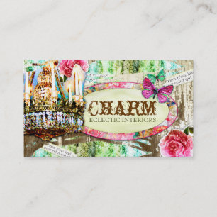 GC Shabby Vintage Charme Abblätternde Farbe Visitenkarte