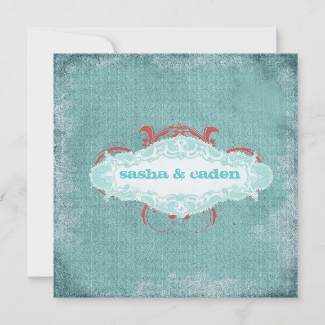 GC| Türkisfarbenes "Alter"| Gold Metallic Einladung (Vorderseite)