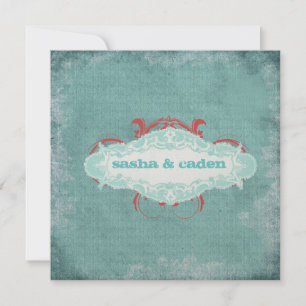 GC  Türkisfarbenes "Alter"  Gold Metallic Einladung