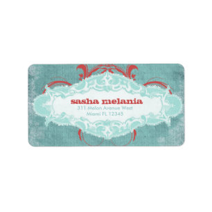 GC Türkisrot Adressaufkleber