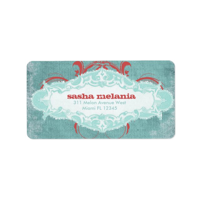 GC | Türkisrot Adressaufkleber (Vorne)