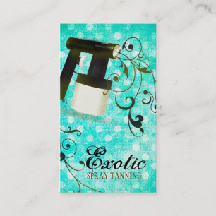 GC Turquoise Punkte Spray Tan Vintage Visitenkarte