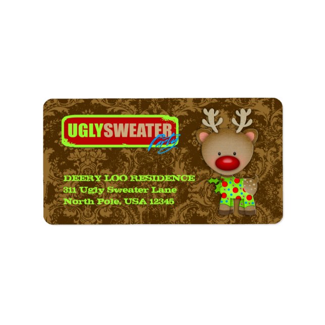GC Ugly Sweater Party Labels Adressaufkleber (Vorne)
