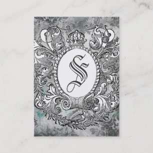GC Vintage Crown Scroll Premium Perl Papier Visitenkarte