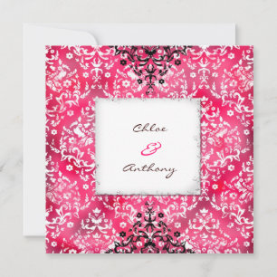 GC  Vintager Damast  Köstliches Rosa Einladung