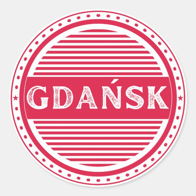 Gdansk City Pride Emblem – Polish Identity Runder Aufkleber (Vorderseite)