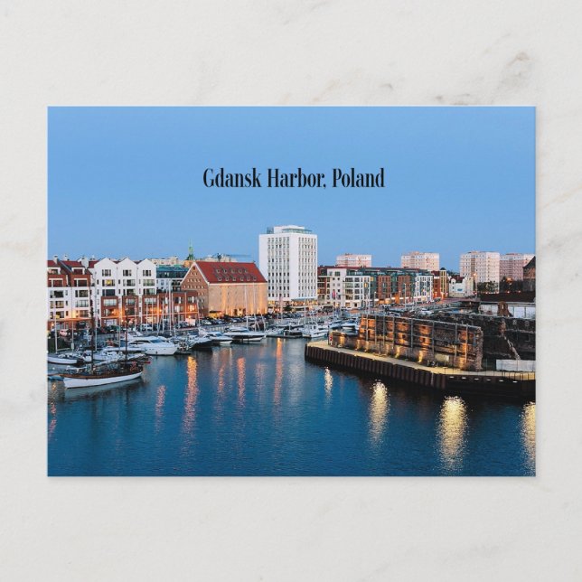 Gdansk Harbor, Polen Postkarte (Vorderseite)