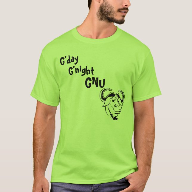 G'day, G'night, GNU T-Shirt (Vorderseite)