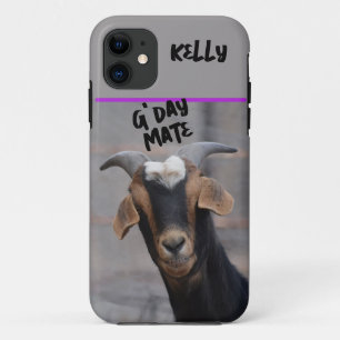 G'day Kumpel lächelndes Ziegen-Customizable Case-Mate iPhone Hülle