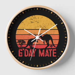 G'day Kumpel! Retro Vintage Australische Kängurus Uhr