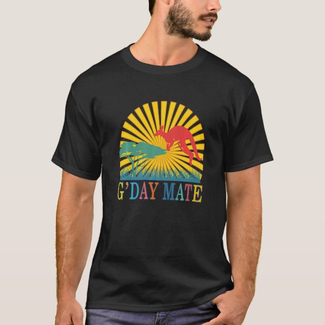 Gday Mate Australian Animals Kangaroo Aussie Sym T-Shirt (Vorderseite)