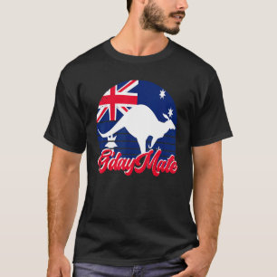 Gday Mate Kangaroo Aussie Animal Australia Flag Su T-Shirt