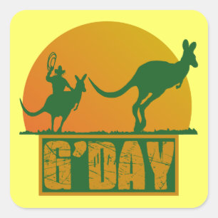 G'Day Quadratischer Aufkleber