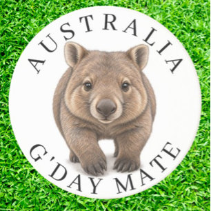 G'Day Wombat Australische Wildlife-Party Getränkeuntersetzer