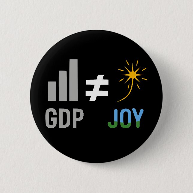 GDP ≠ JOY: Degrowth, Anti-Capitalist, Ecopolitica Button (Vorderseite)