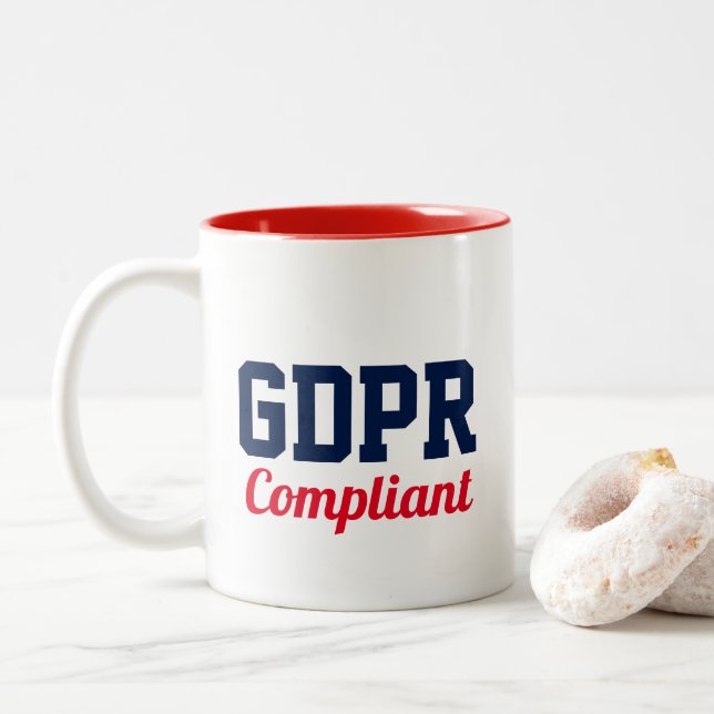 GDPR konform Zweifarbige Tasse (Mit Donut)
