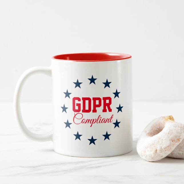GDPR konform Zweifarbige Tasse (Mit Donut)