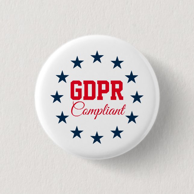 GDPR konforme allgemeine Daten-Schutz-Regelung Button (Vorderseite)