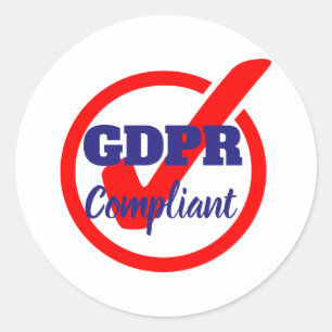 GDPR-konforme Datenschutz-Grundverordnung Runder Aufkleber