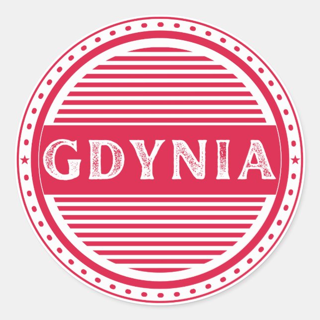 Gdynia City Pride Emblem – Polish Identity Runder Aufkleber (Vorderseite)