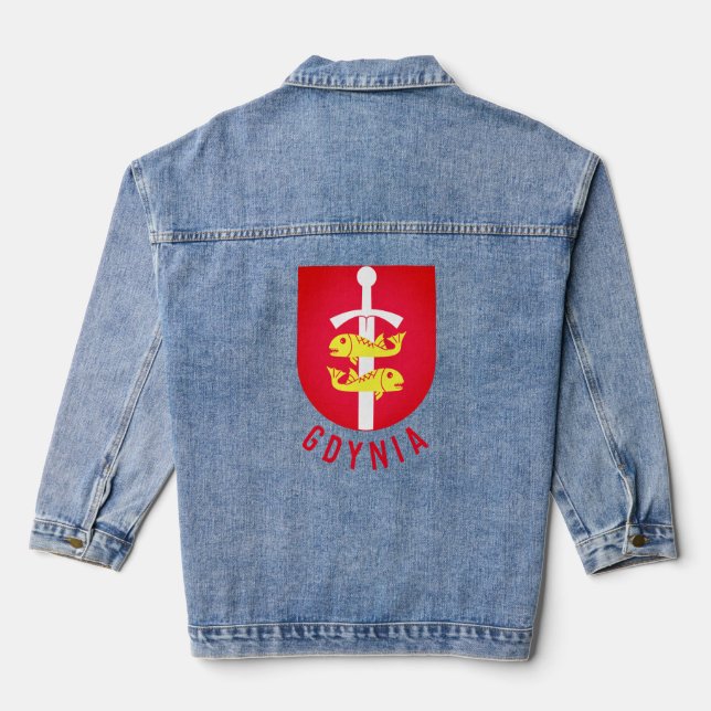 Gdynia Wappen, Polen Jeansjacke (Rückseite)