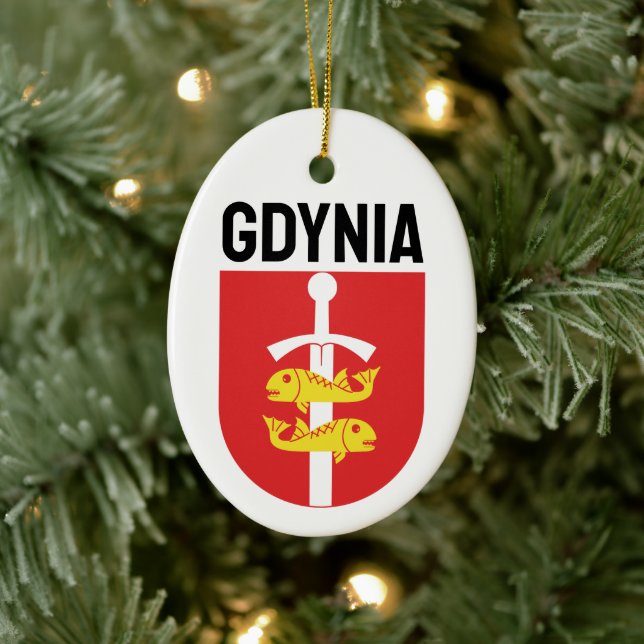 Gdynia Wappen, Polen Keramik Ornament (Baum)