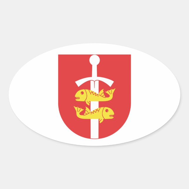 Gdynia Wappen, Polen Ovaler Aufkleber (Vorderseite)
