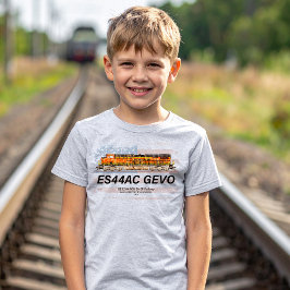 GE ES44AC GEVO Locomotive und amerikanische Flagge T-Shirt