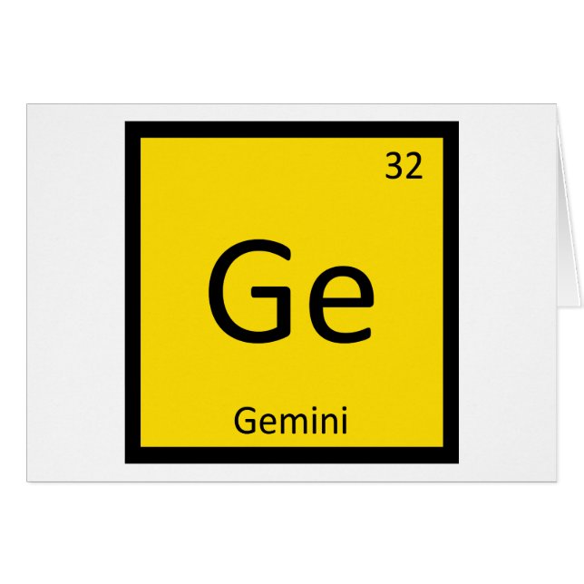 Ge - Gemini Zodiac Sign Chemistry Periodic Table (Vorderseite (Horizontal))
