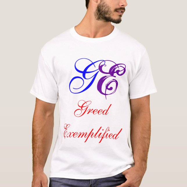 GE, Habsucht illustriert T-Shirt (Vorderseite)