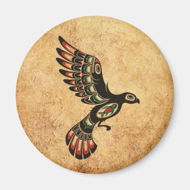Gealtert und abgefliegen Haida Spirit Bird Magnet (Vorne)
