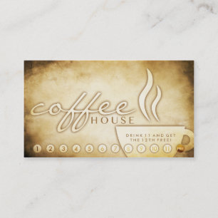 gealterte Caféloyalitätskarte Treuekarte
