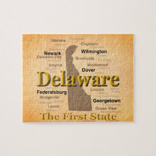 Gealterte Delaware-Staatsstolz-Karte Puzzle