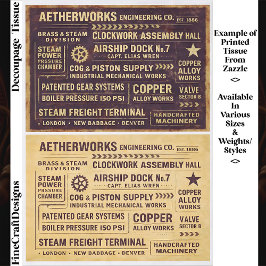 Gealterte distressed Steampunk-Arbeitsschilder FA8 Seidenpapier