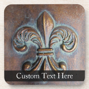 Gealterte Fleur de Lis Getränkeuntersetzer