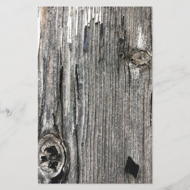 Gealterte hölzerne Zaunaufgabe von der rustikalen Briefpapier (Vorderseite)