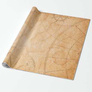 gealterte Schatzkarte von Piraten Hintergrundkarte Geschenkpapier