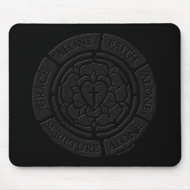 Gealterte Stein Lutherrose Mousepad (Vorne)