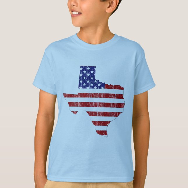 GEALTERTE US-FLAGGE TEXAS T-Shirt (Vorderseite)