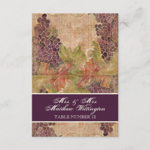 Gealterte Weinreben-Weingarten-Hochzeit-Tischnumme Einladung
