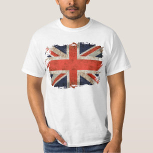 Gealterte zerrissene Union Jack T-Shirt
