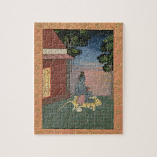 Gealterter Asket gesetzt auf einer Tigerhaut Puzzle