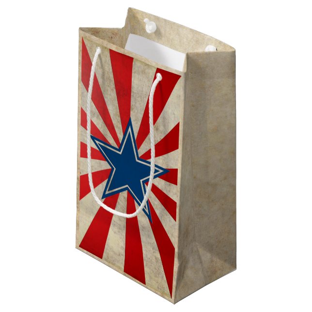 Gealterter Ruhm - Rot, Weiß und Blau Kleine Geschenktüte (Vorderseite Schrägansicht)