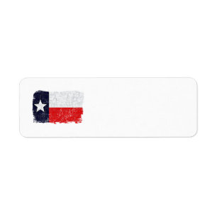 GEALTERTES Adressen-Etikett TEXAS FLAGGE