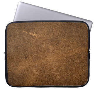 Gealtertes braunes Leder: Klassische Textur Laptopschutzhülle