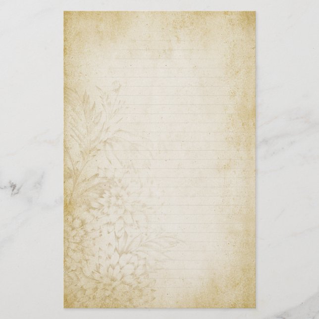 Gealtertes Vintages gezeichnetes Briefpapier (Vorderseite)