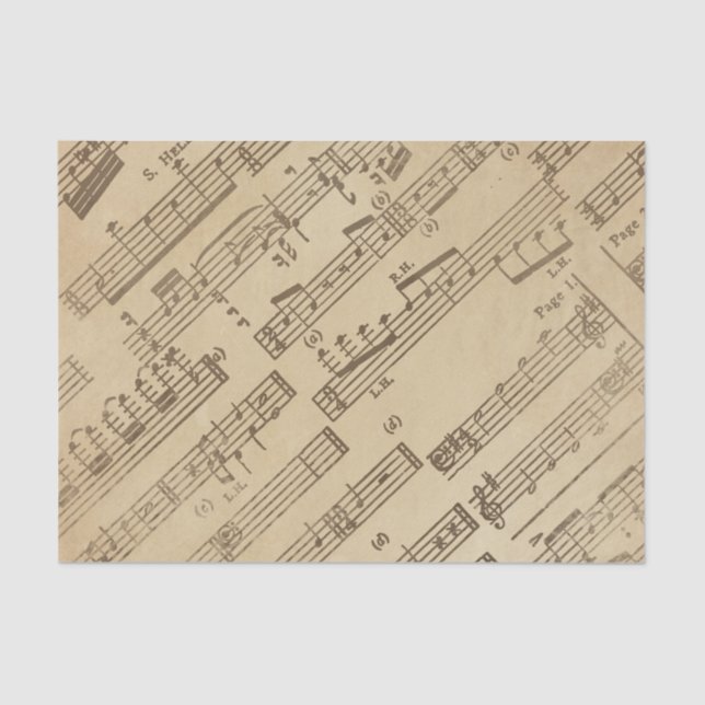 Gealtertes Vintages Musik-Blatt-Papier Seidenpapier (Vorderseite)
