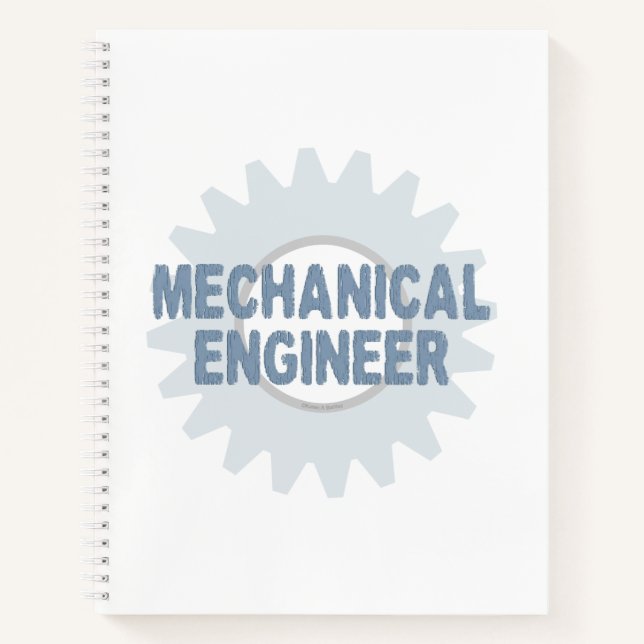 Gear Blue Gray Notebook für Maschinenbauer Notizbuch (Vorderseite)