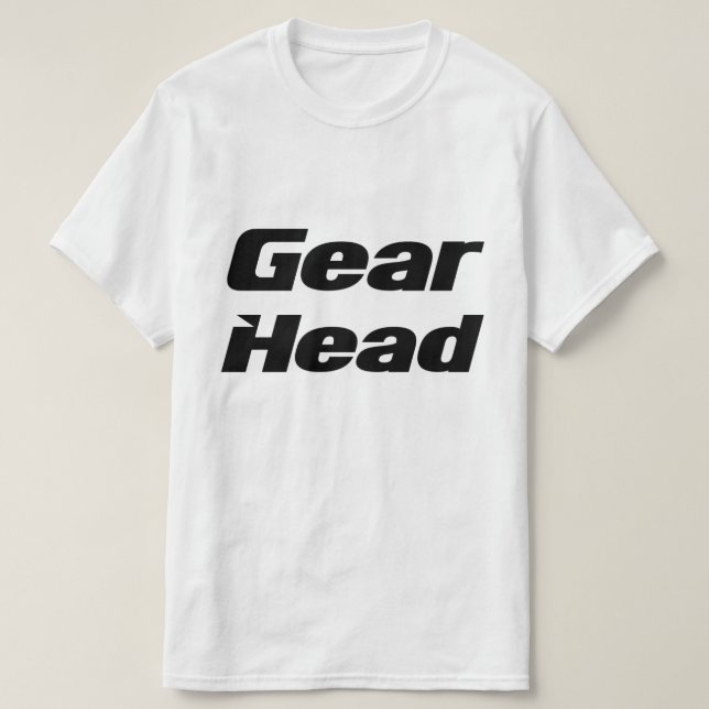 Gear Head Mens Tshirt in Weiß (Design vorne)